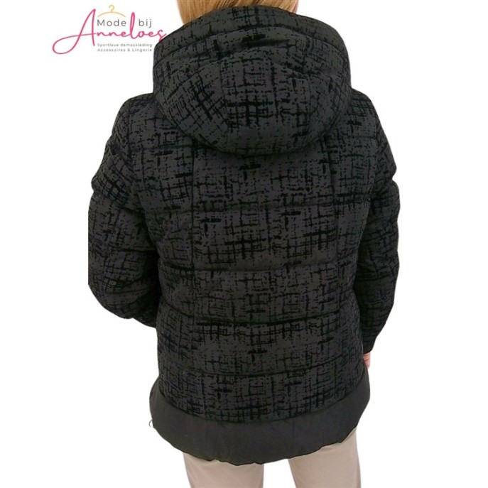 Barbara Lebek winterjas 30670052 print Zwart